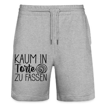 Kaum in die Torte zu fassen 🎂🤯 - Stanley/Stella Unisex Bio Joggingshorts Trainer  - Grau meliert - Vorne - Nik (191cm) & Marisol (170cm)