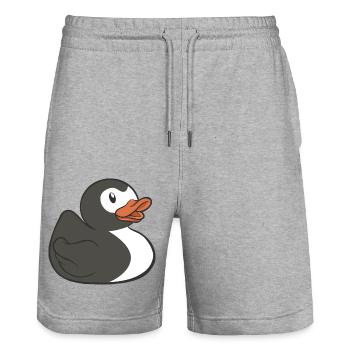 Canard en caoutchouc Penguin Canard en caoutchouc Penguin - Short de jogging bio TRAINER Stanley/Stella unisexe - gris chiné - Devant - Nik (191cm) & Marisol (170cm)