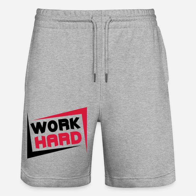 Work Hard - Stanley/Stella Unisex Bio Joggingshorts Trainer  - Grau meliert