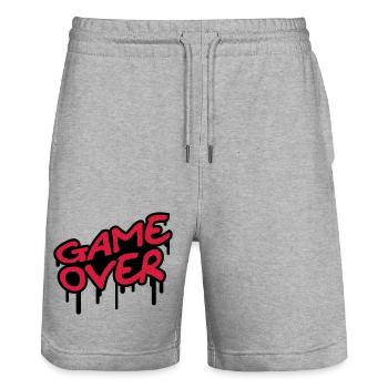 Game Over - Short de jogging bio TRAINER Stanley/Stella unisexe - gris chiné - Devant - Nik (191cm) & Marisol (170cm)