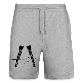 domina - Stanley/Stella Unisex Bio Joggingshorts Trainer  - Grau meliert - Vorne - Nik (191cm) & Marisol (170cm)