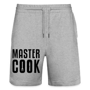 Master chef - Stanley/Stella Trainer Unisex Organic Jogging Shorts - heather grey - Front - Nik (191cm) & Marisol (170cm)