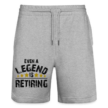 Legend Rente Pension Ruhestand Pensionist Geschenk - Stanley/Stella Unisex Bio Joggingshorts Trainer  - Grau meliert - Vorne - Nik (191cm) & Marisol (170cm)