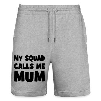 Mama - Stanley/Stella Unisex Bio Joggingshorts Trainer  - Grau meliert - Vorne - Nik (191cm) & Marisol (170cm)