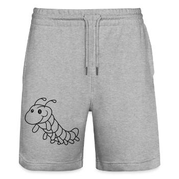 Escargot de Caterpillar rampant serpent mignon des - Short de jogging bio TRAINER Stanley/Stella unisexe - gris chiné - Devant - Nik (191cm) & Marisol (170cm)