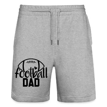 Cadeaux de football américain de papa de football - Short de jogging bio TRAINER Stanley/Stella unisexe - gris chiné - Devant - Nik (191cm) & Marisol (170cm)
