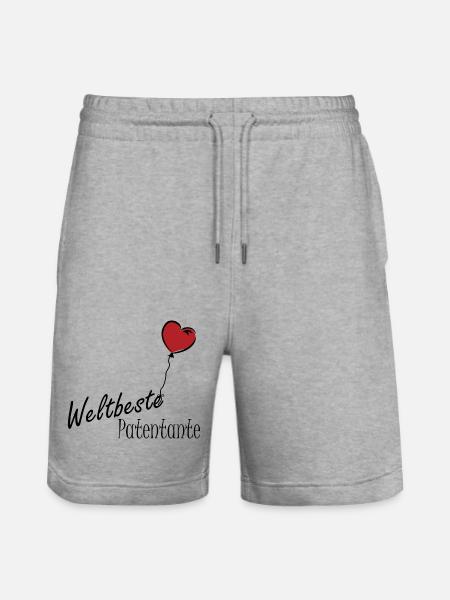 Weltbeste Patentante - Stanley/Stella Unisex Bio Joggingshorts Trainer  - Grau meliert
