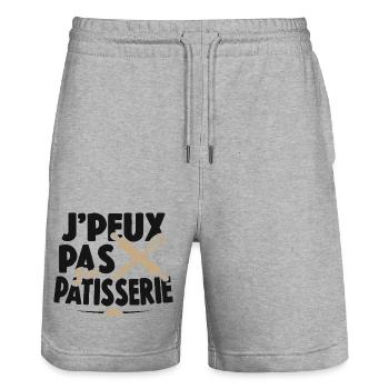 Je Peux Pas J'ai Pâtisserie - Short de jogging bio TRAINER Stanley/Stella unisexe - gris chiné - Devant - Nik (191cm) & Marisol (170cm)