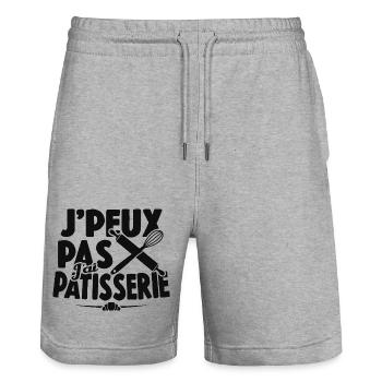 Je Peux Pas J'ai Pâtisserie - Short de jogging bio TRAINER Stanley/Stella unisexe - gris chiné - Devant - Nik (191cm) & Marisol (170cm)