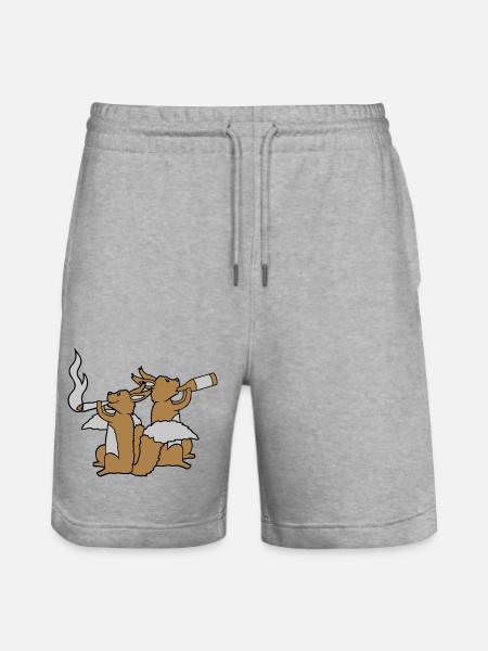 2 Party Squirrels - Stanley/Stella Trainer Unisex Organic Jogging Shorts - heather grey