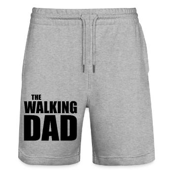 The walking dad - Stanley/Stella Trainer Unisex Organic Jogging Shorts - heather grey - Front - Nik (191cm) & Marisol (170cm)
