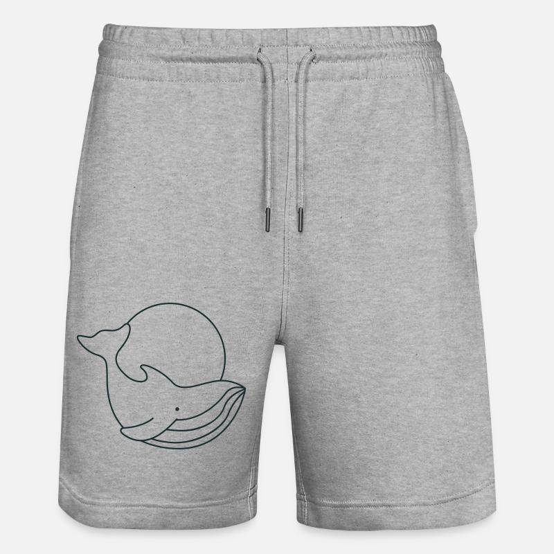 Cute whale circle - Stanley/Stella Trainer Unisex Organic Jogging Shorts - heather grey