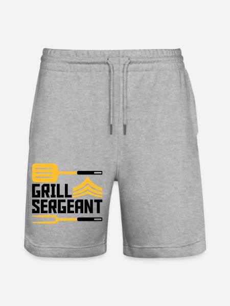 Grill Master Grill Sergeant BBQ - Stanley/Stella Trainer Unisex Organic Jogging Shorts - heather grey