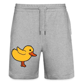 Cartoon duck cute chick - Stanley/Stella Trainer Unisex Organic Jogging Shorts - heather grey - Front - Nik (191cm) & Marisol (170cm)