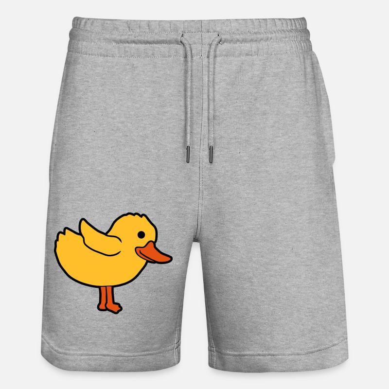 Dessin animé canard mignon poussin - Short de jogging bio TRAINER Stanley/Stella unisexe - gris chiné