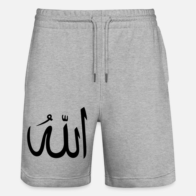 Allah Got arabisch - Stanley/Stella Unisex Bio Joggingshorts Trainer  - Grau meliert