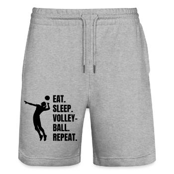 Volleyball Volleyball Beach Volleyball Gift - Stanley/Stella Trainer Unisex Organic Jogging Shorts - heather grey - Front - Nik (191cm) & Marisol (170cm)