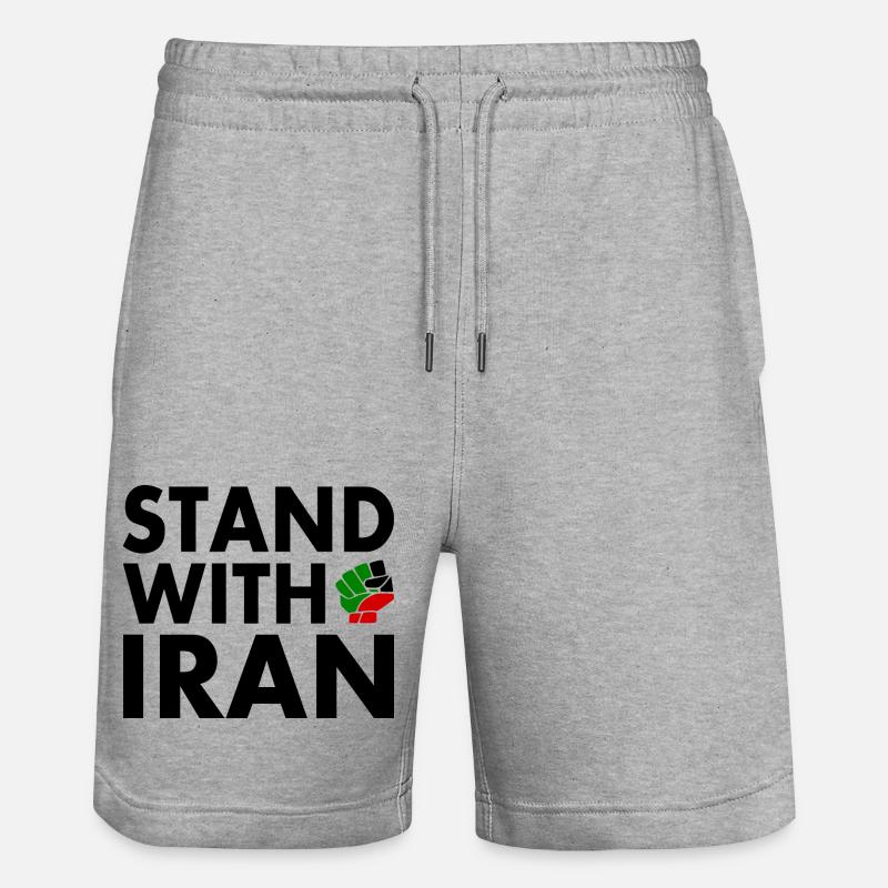 Stand with iran - Short de jogging bio TRAINER Stanley/Stella unisexe - gris chiné