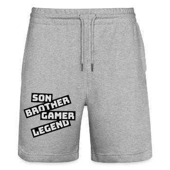 son brother gamer legend - Stanley/Stella Unisex Bio Joggingshorts Trainer  - Grau meliert - Vorne - Nik (191cm) & Marisol (170cm)