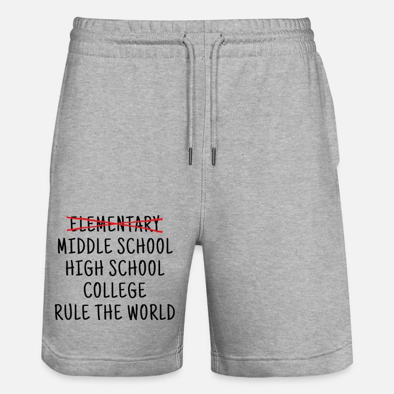 Funny Elementary School Graduation 6th Grade - Stanley/Stella Trainer Unisex Organic Jogging Shorts - heather grey