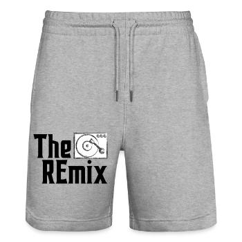 Partnerlook Shirts Familie Kinder Eltern the remix - Stanley/Stella Unisex Bio Joggingshorts Trainer  - Grau meliert - Vorne - Nik (191cm) & Marisol (170cm)