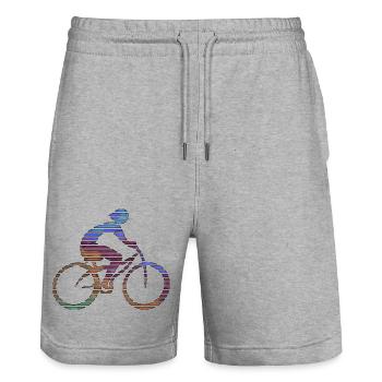 Radfahrer - Stanley/Stella Unisex Bio Joggingshorts Trainer  - Grau meliert - Vorne - Nik (191cm) & Marisol (170cm)
