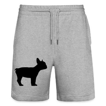 english bulldog schattenriss 1 - Stanley/Stella Unisex Bio Joggingshorts Trainer  - Grau meliert - Vorne - Nik (191cm) & Marisol (170cm)