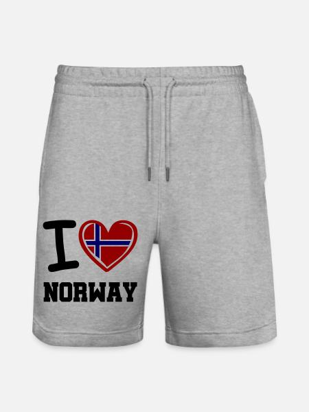 I love norway - Stanley/Stella Trainer Unisex Organic Jogging Shorts - heather grey