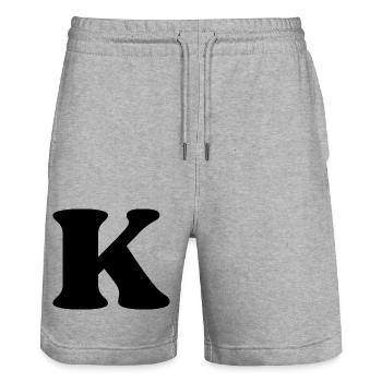 Buchstabe k - Stanley/Stella Unisex Bio Joggingshorts Trainer  - Grau meliert - Vorne - Nik (191cm) & Marisol (170cm)