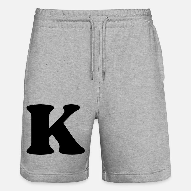 Buchstabe k - Stanley/Stella Unisex Bio Joggingshorts Trainer  - Grau meliert