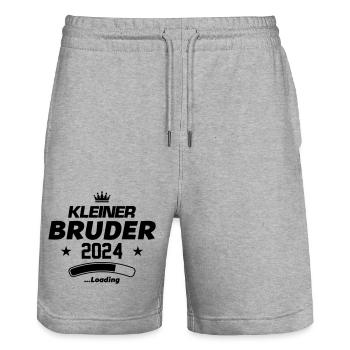 kleiner bruder 2024 loading - Stanley/Stella Unisex Bio Joggingshorts Trainer  - Grau meliert - Vorne - Nik (191cm) & Marisol (170cm)