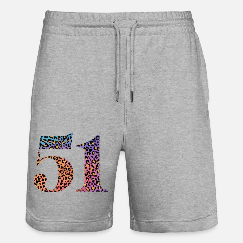 51e anniversaire léopard - Short de jogging bio TRAINER Stanley/Stella unisexe - gris chiné