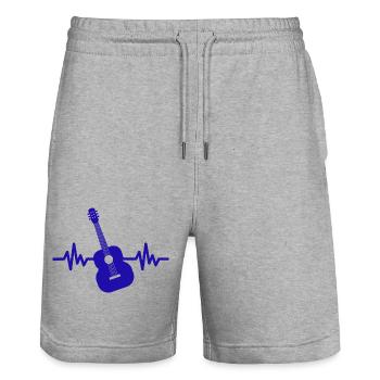 Herzschlag Gitarre - Rock 'n' Roll Punk Band Metal - Stanley/Stella Unisex Bio Joggingshorts Trainer  - Grau meliert - Vorne - Nik (191cm) & Marisol (170cm)