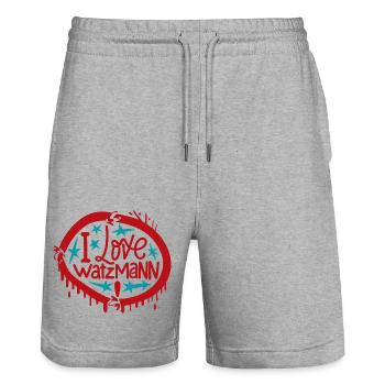 Watzmann Souvenirs Andenken Magneten Tassen - Stanley/Stella Unisex Bio Joggingshorts Trainer  - Grau meliert - Vorne - Nik (191cm) & Marisol (170cm)