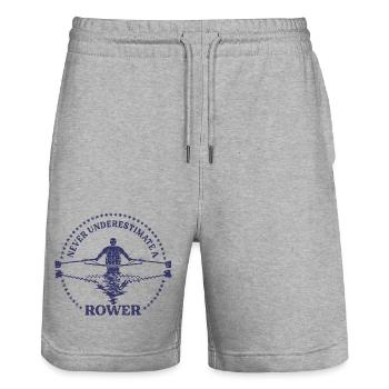 Rudern - Stanley/Stella Unisex Bio Joggingshorts Trainer  - Grau meliert - Vorne - Nik (191cm) & Marisol (170cm)