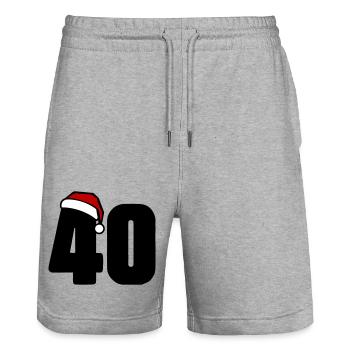 40 numéros de Noël - Short de jogging bio TRAINER Stanley/Stella unisexe - gris chiné - Devant - Nik (191cm) & Marisol (170cm)