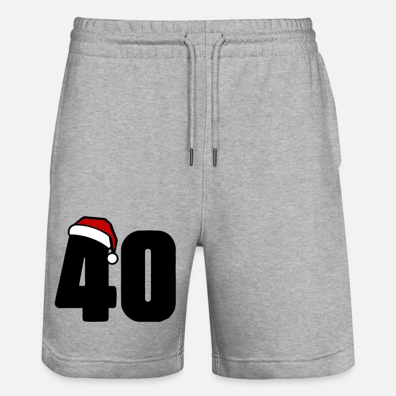 40 numéros de Noël - Short de jogging bio TRAINER Stanley/Stella unisexe - gris chiné
