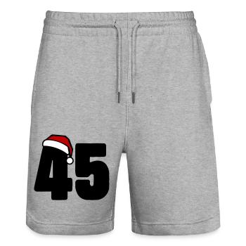 45 Number Christmas - Stanley/Stella Trainer Unisex Organic Jogging Shorts - heather grey - Front - Nik (191cm) & Marisol (170cm)