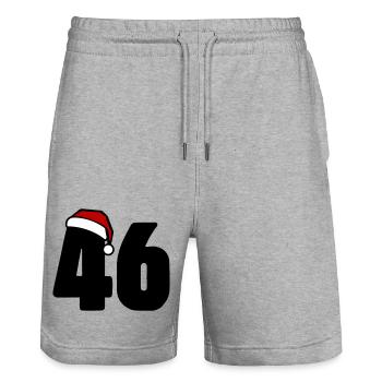 46 Numéro Noël - Short de jogging bio TRAINER Stanley/Stella unisexe - gris chiné - Devant - Nik (191cm) & Marisol (170cm)