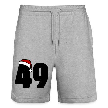 49 Number Christmas - Stanley/Stella Trainer Unisex Organic Jogging Shorts - heather grey - Front - Nik (191cm) & Marisol (170cm)