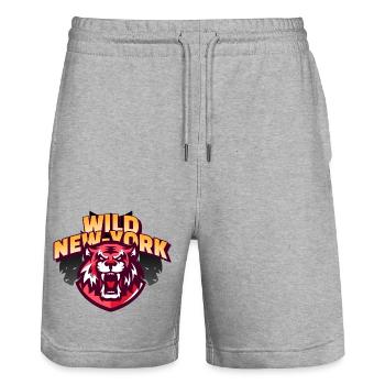 Wilder New Yorker Tiger - Stanley/Stella Unisex Bio Joggingshorts Trainer  - Grau meliert - Vorne - Nik (191cm) & Marisol (170cm)