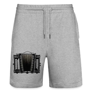 The accordion is a hand-drawn instrument - Stanley/Stella Trainer Unisex Organic Jogging Shorts - heather grey - Front - Nik (191cm) & Marisol (170cm)