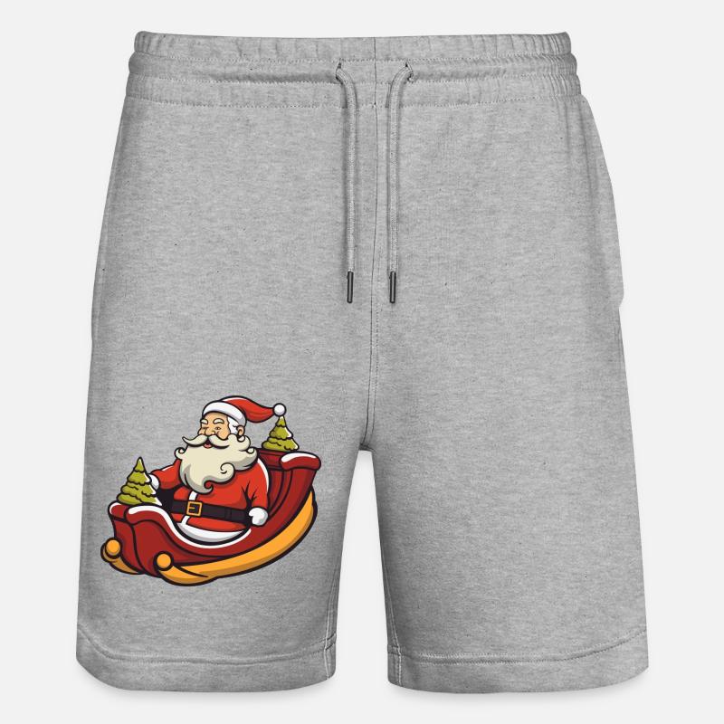 Weihnachtsmann Logo - Stanley/Stella Unisex Bio Joggingshorts Trainer  - Grau meliert