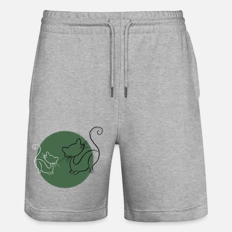 Katzen - Stanley/Stella Unisex Bio Joggingshorts Trainer  - Grau meliert