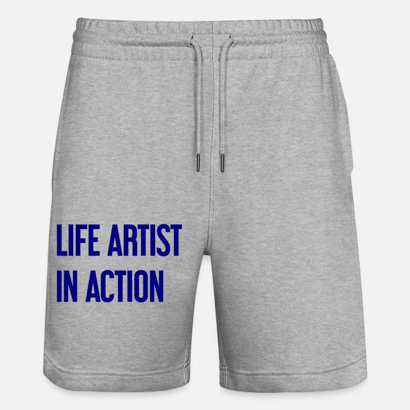 Les bons vivants en action - Short de jogging bio TRAINER Stanley/Stella unisexe - gris chiné