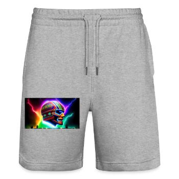 Mexikanischer Fußball Schamane - Stanley/Stella Unisex Bio Joggingshorts Trainer  - Grau meliert - Vorne - Nik (191cm) & Marisol (170cm)