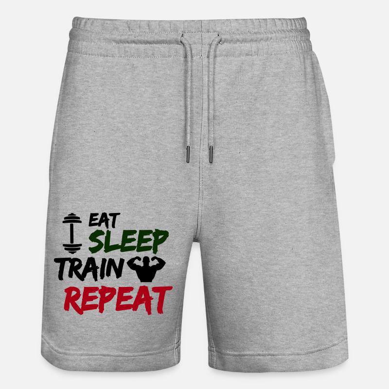 manger dormir train répéter - Short de jogging bio TRAINER Stanley/Stella unisexe - gris chiné