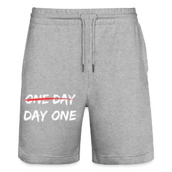 one day - Stanley/Stella Unisex Bio Joggingshorts Trainer  - Grau meliert - Vorne - Nik (191cm) & Marisol (170cm)