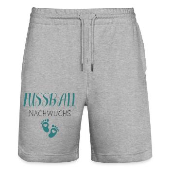 Fußball Nachwuchs - Stanley/Stella Unisex Bio Joggingshorts Trainer  - Grau meliert - Vorne - Nik (191cm) & Marisol (170cm)