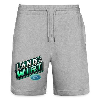 landwirt code - Stanley/Stella Unisex Bio Joggingshorts Trainer  - Grau meliert - Vorne - Nik (191cm) & Marisol (170cm)